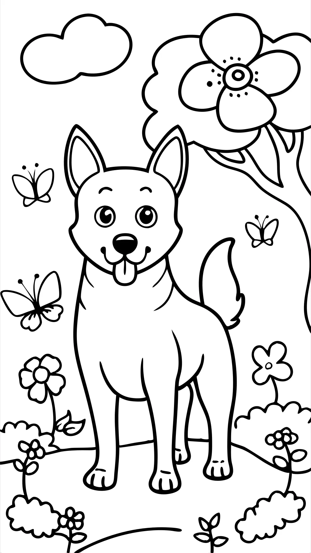 dog color pages to print